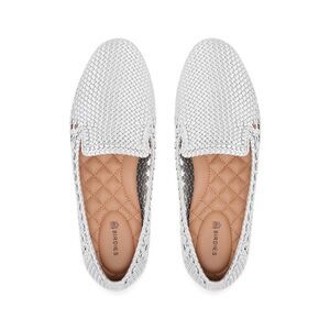 Birdies The Starling Woven Slip Loafers in Silver Size 7